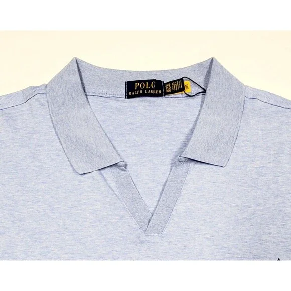 3XB Big Tall Polo Ralph Lauren Isle Heather Blue Johnny Collar